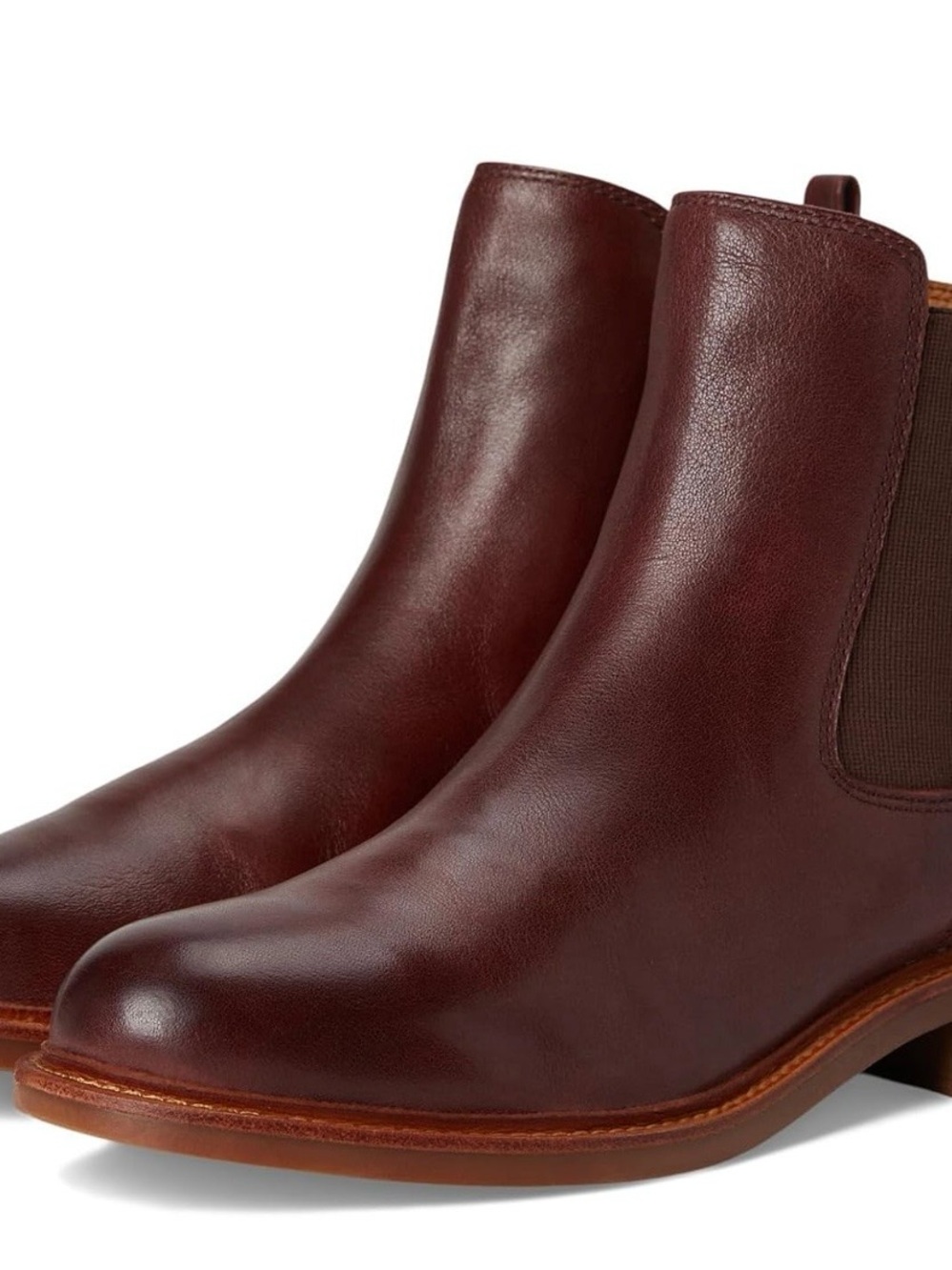 Sofft Burgundy Leather Pull On Women’s Chelsea Boots